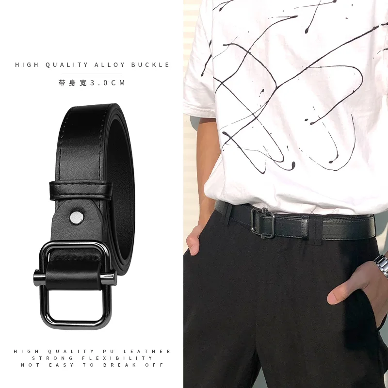 Men's High Quality PU Leather Belts Luxury Designer Belts Men's Metal Buckle Pin Buckle Fashion Jeans Girdle for Man 3.0cm