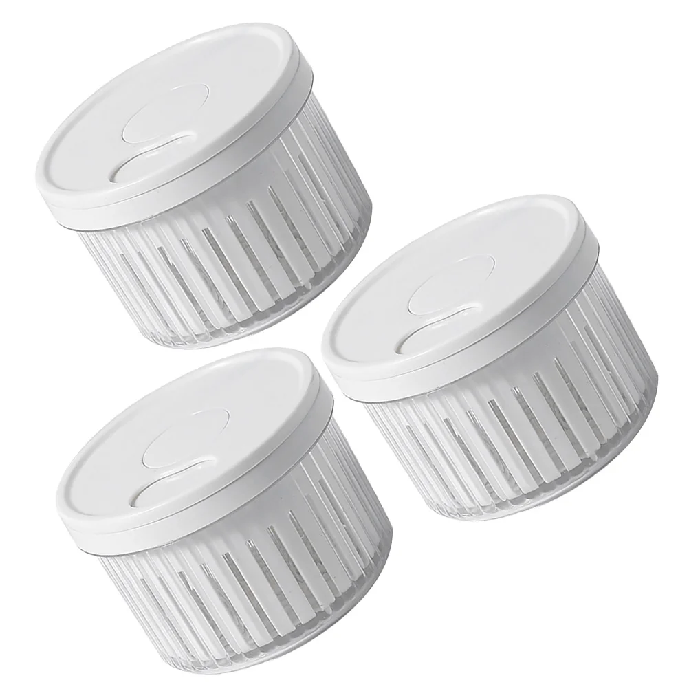 

3 Pcs Chopped Green Onion Round Storage Box Food Containers Vegetable Refrigerator