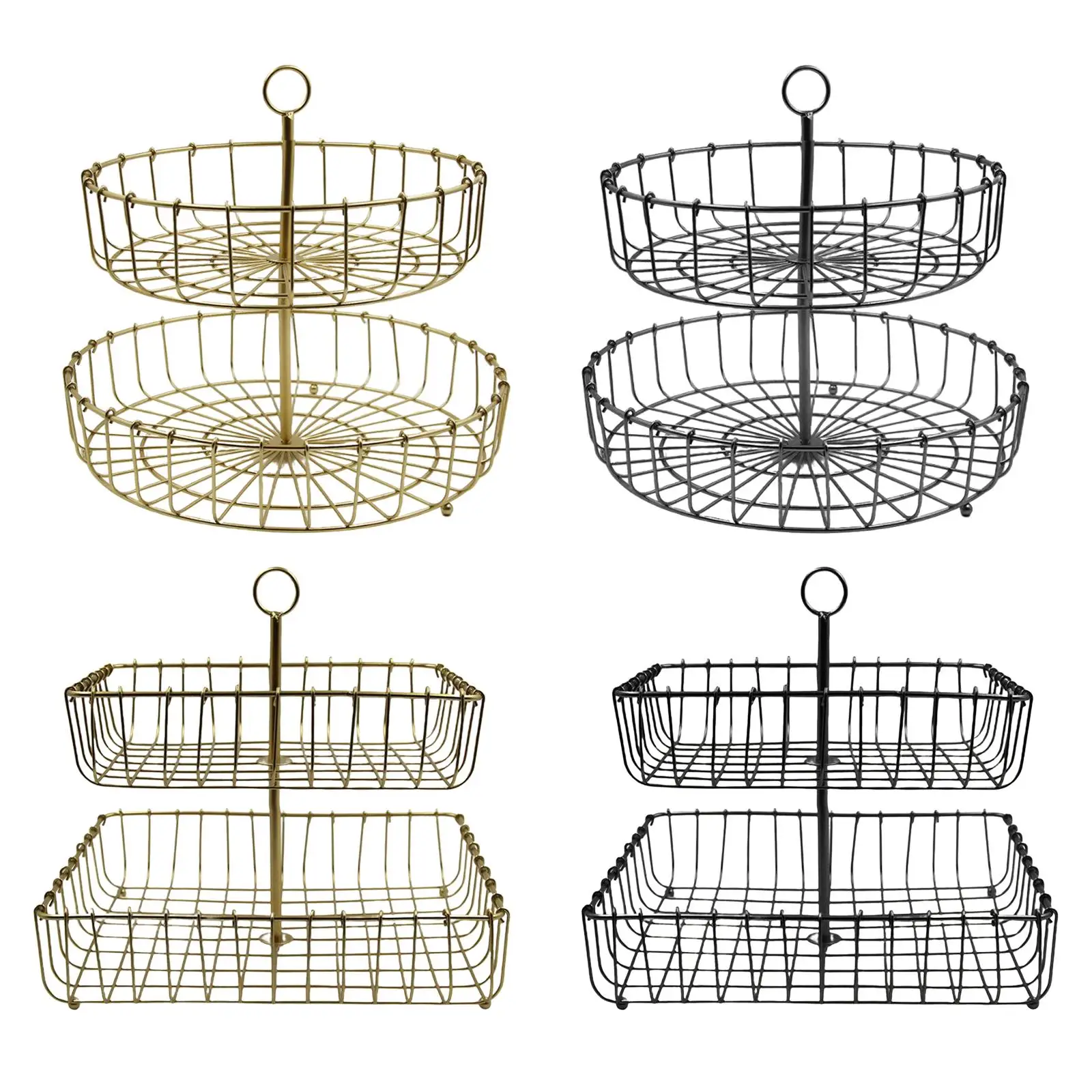 

Fruit Basket Bowl Organizer Storage Tray Dining Table Organizer Metal Wire Stand Holder Bathroom Kitchen Kitchen Countertop Home
