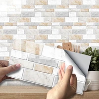 imitation marble long strip 3d three dimensional brick wall sticker waterproof scratch resistant tile sticker ub011