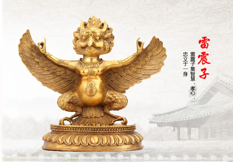 ТОП ХОРОШИЙ Талисман # KAI GUANG экзорцизировать злые духи Garuda Dhwaja Dharma латунная