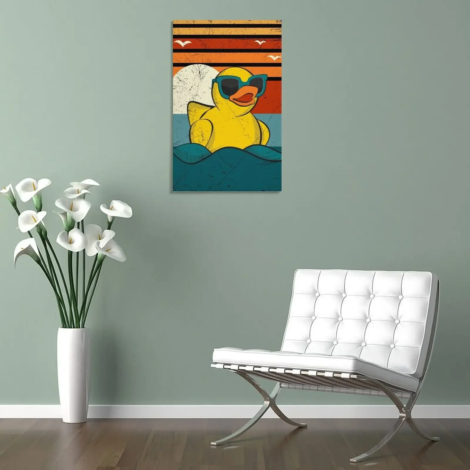 Винтаж Ретро Закат Искусство Зоопарка Симпатичная Желтая Резиновая Утка Игрушка