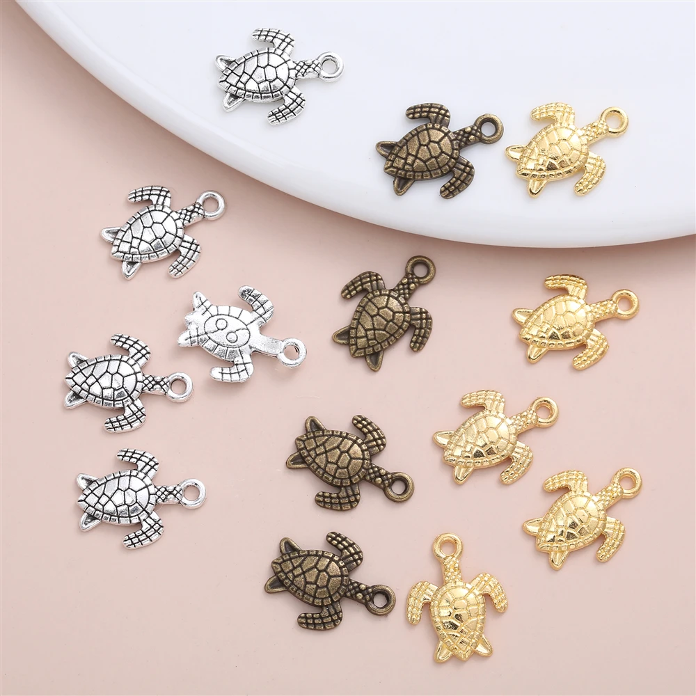 

30PCS Delicate Lovly Sea Turtle Vintage Charm Accessories for Girly Personalized Jewelry Making DIY Pendant Necklace