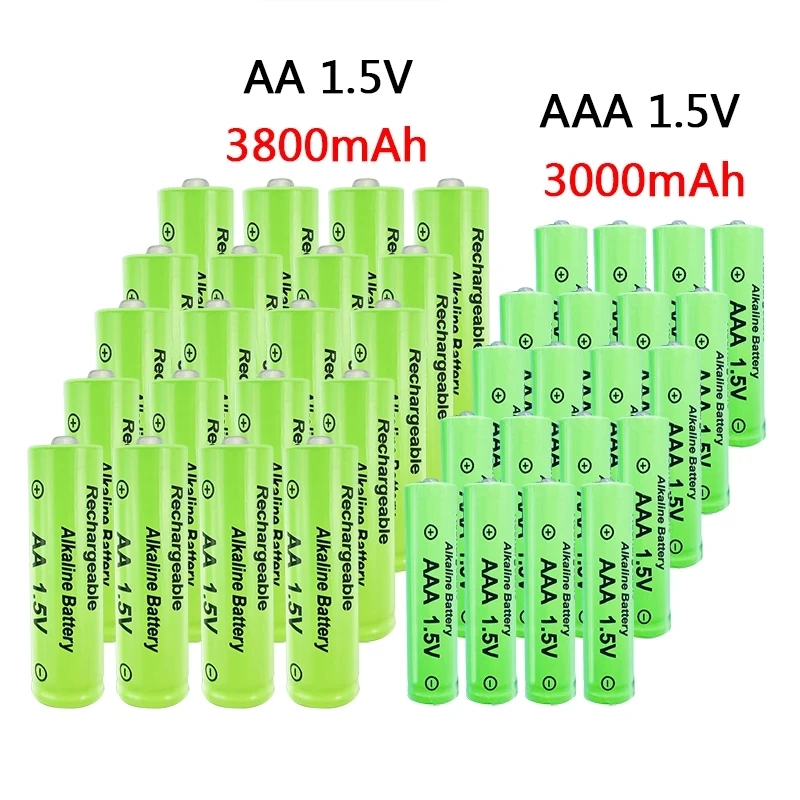 

Новинка AAA + AA перезаряжаемая AA 1,5 V 3800mah-1,5 V AAA 3000mAh щелочная батарея игрушка-фонарик watch mp3-плеер