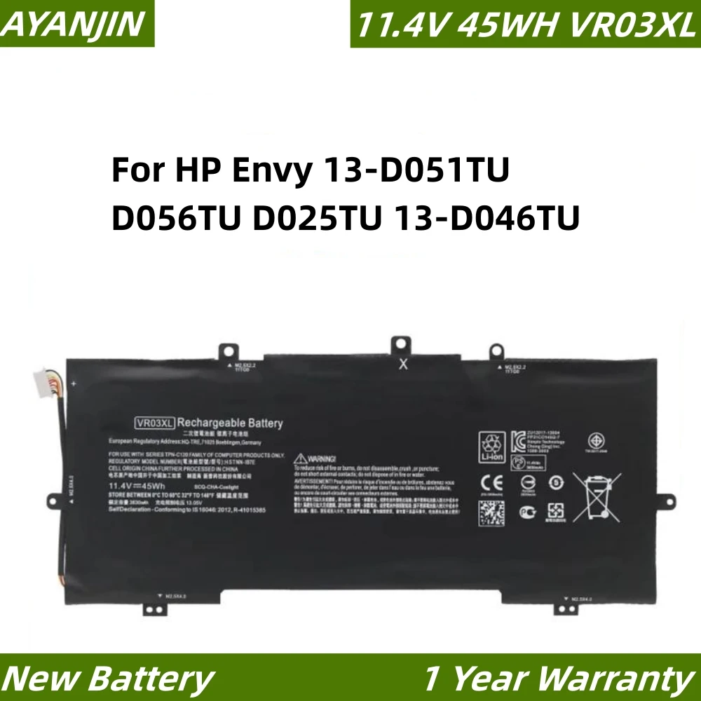 11 4 В 45 Втч VR03XL для HP Envy 13-D051TU D056TU D025TU 13-D046TU TPN-C120 HSTNN-IB7E