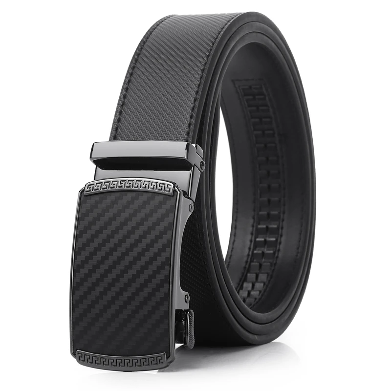 

Mens Belt, Ratchet Belt Dress with 1 3/8" Genuine Leather, Jeans Belt with Click Buckle, Adjustable Trim to Fit 130CM B04