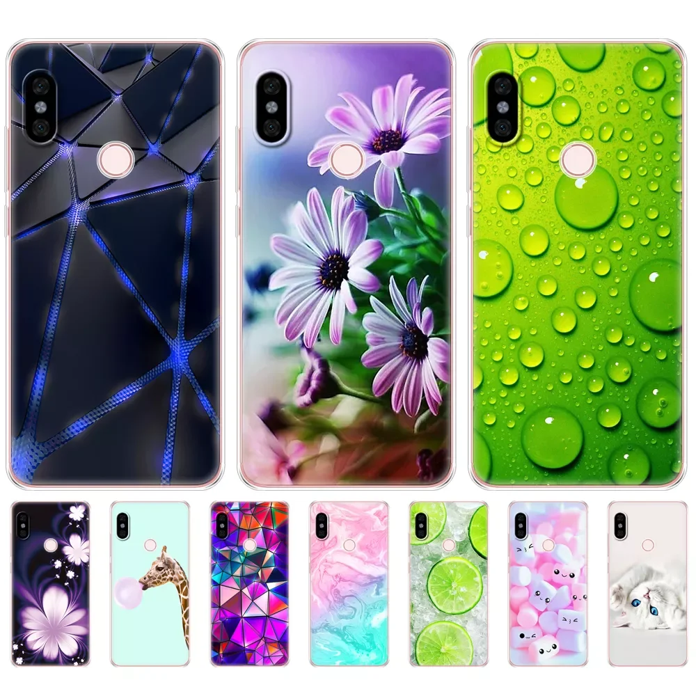 

For xiaomi Redmi Note 6 Pro Case 6.26'' Silicone Soft TPU Back Cover For xiaomi Redmi Note 6 Pro Case Note6 Pro 6Pro Case flower