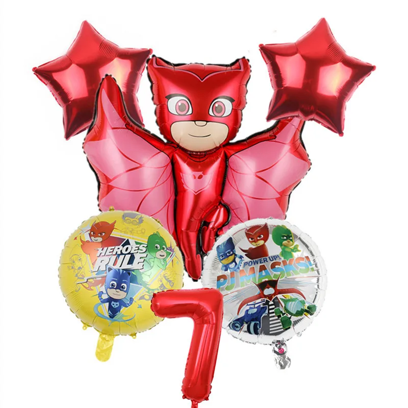 Маски PJ набор воздушных шаров из алюминиевой пленки 6 шт. мультяшная аниме маска