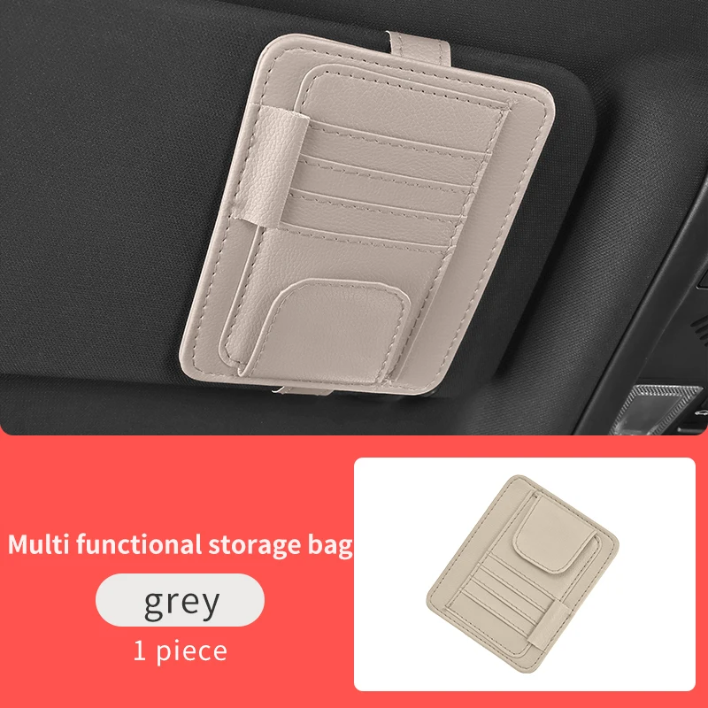 

Универсальная автомобильная сумка для хранения солнцезащитного козырька, многофункциональный держатель для солнцезащитного козырька из искусственной кожи, органайзер для очков, карт, аксессуары для интерьера