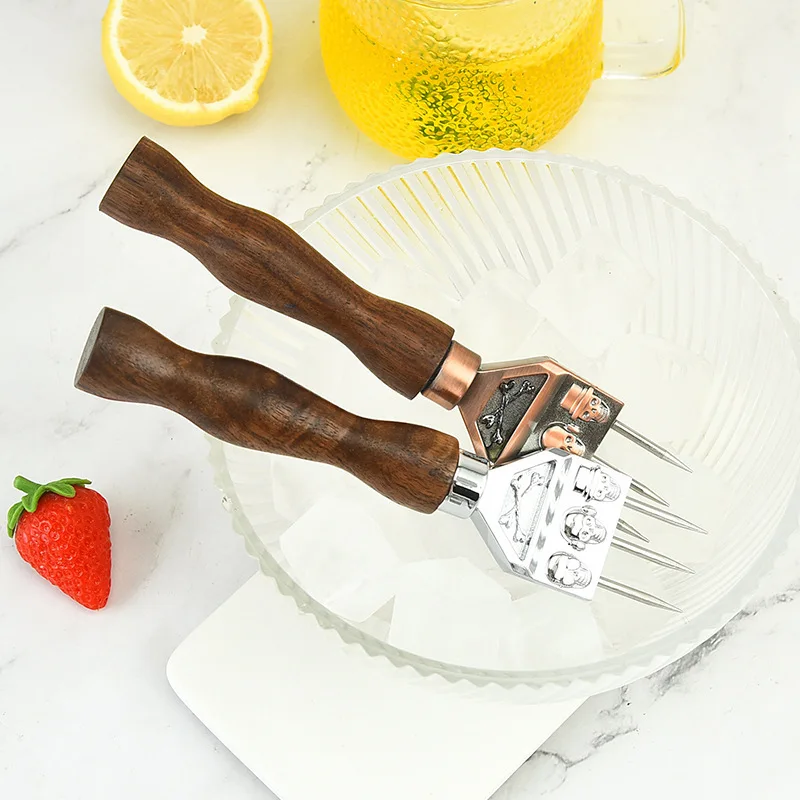 Нож из нержавеющей стали с тремя зубцами для колки льда ледокол цельной