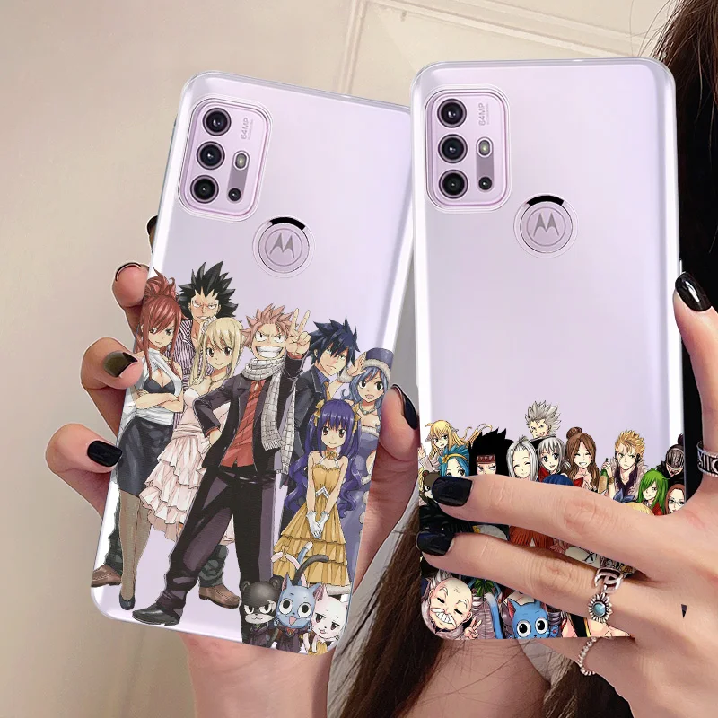 

Fairy Tail Anime Case for Motorola G10 G20 G22 4G EU One Fundas for Moto G7 G8 G9 E7 Power Plus Play G30 G60S Clear TPU Cover