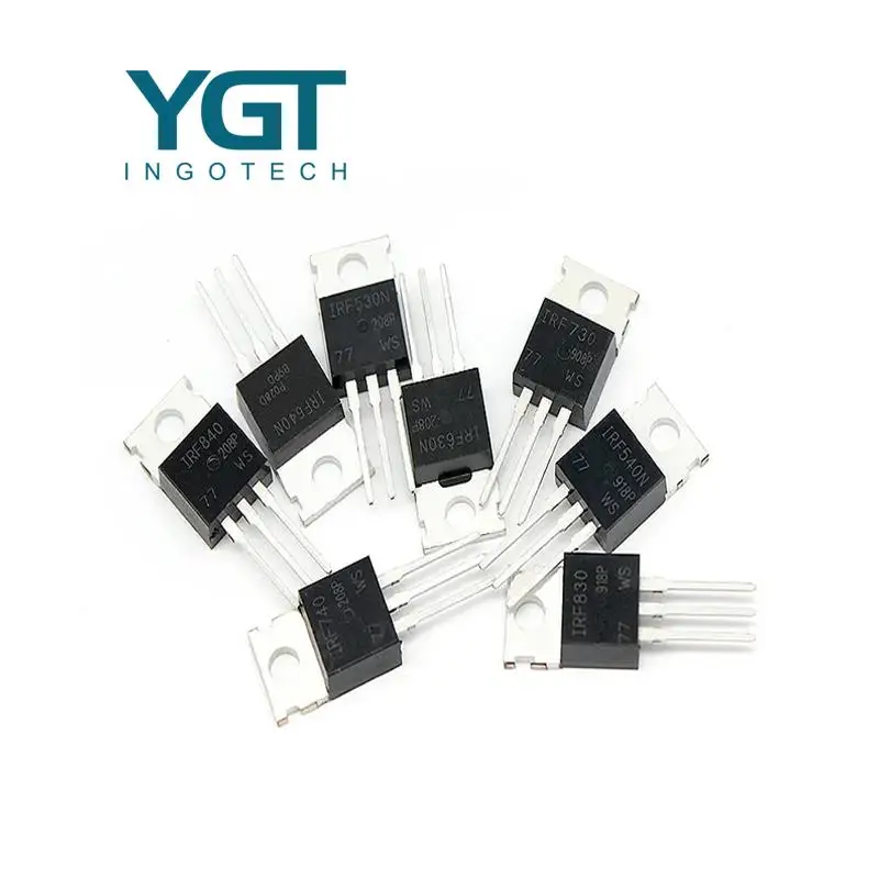 

Комплект транзисторов MOSFET TO-220 IRF530 IRF540 IRF630 IRF640 IRF730 IRF740 IRF830 IRF840 IRF3205 IRF3710 IRFZ44N, 5 шт.