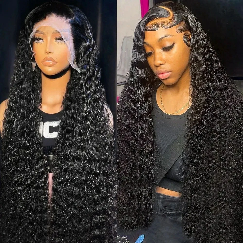 Deep Wave Lace Front Human Hair Wigs Brazilian 13x4 13X6 Transparent Lace Frontal Wig Wet And Wavy 4X4 Lace Closure Wig Glueless