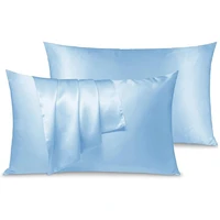 peter khanun luxury polyester pillow cases bedding silk pillowcase cooling pillow covers with hidden zipper 50x70 cm2 pcs