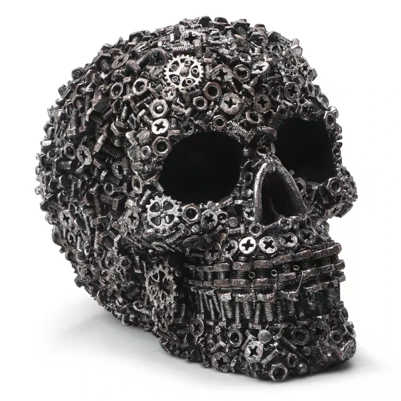 

Screw Gear Mechanical Style Skull Decoration Resin Handicraft Decoration Skull Simulation Statue Halloween Decoration