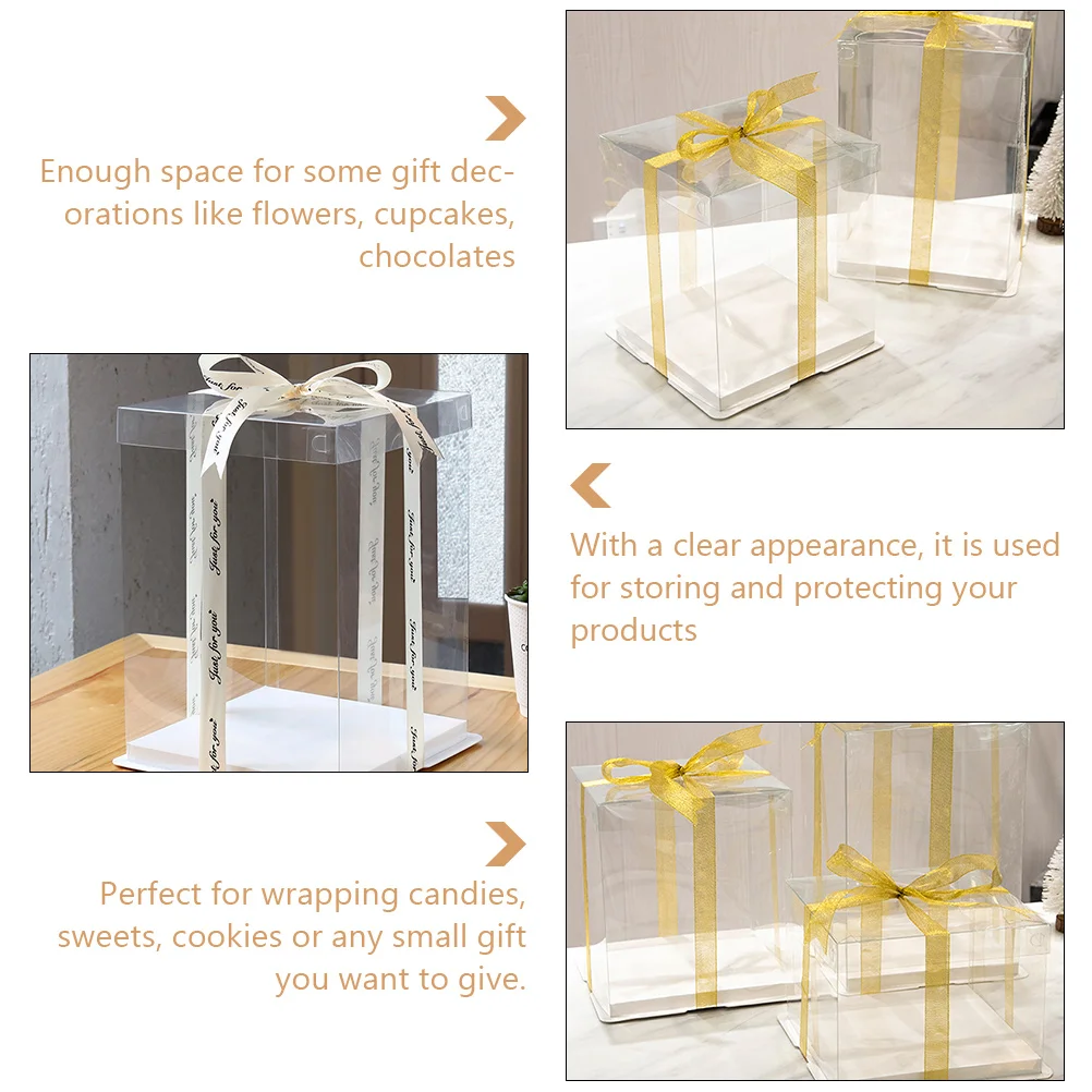 

Cake Box Boxes Containers Clear Carrier Tall Transparentbirthday Pastry Gift Dessert Display Packaging Dome Muffins Holder