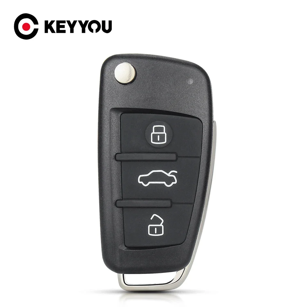 

KEYYOU Сменный флип-чехол для дистанционного ключа автомобиля для Audi A2 A3 A4 A6 A6L A8 Q7 TT