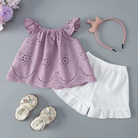 toddler girls clothes sets 2022 fashion summer solid color ruched topsshorts 2 piece outfits set kids girls clothes 0 2 years