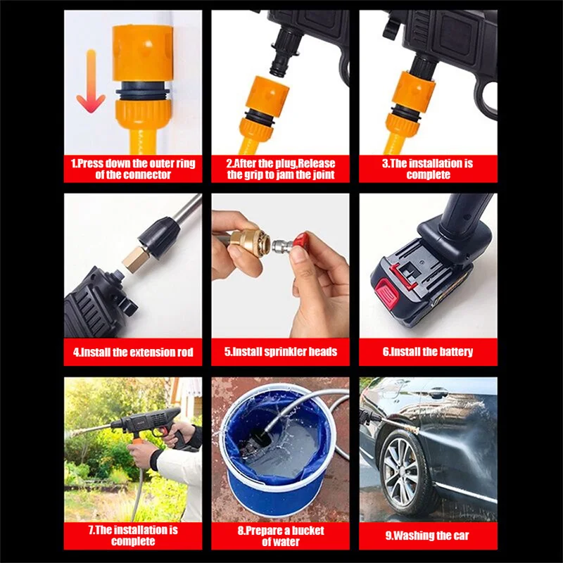 Aprtiikoto 21vf Беспроводная Мойка Высокого Давления Пистолет-распылитель С Литиевой