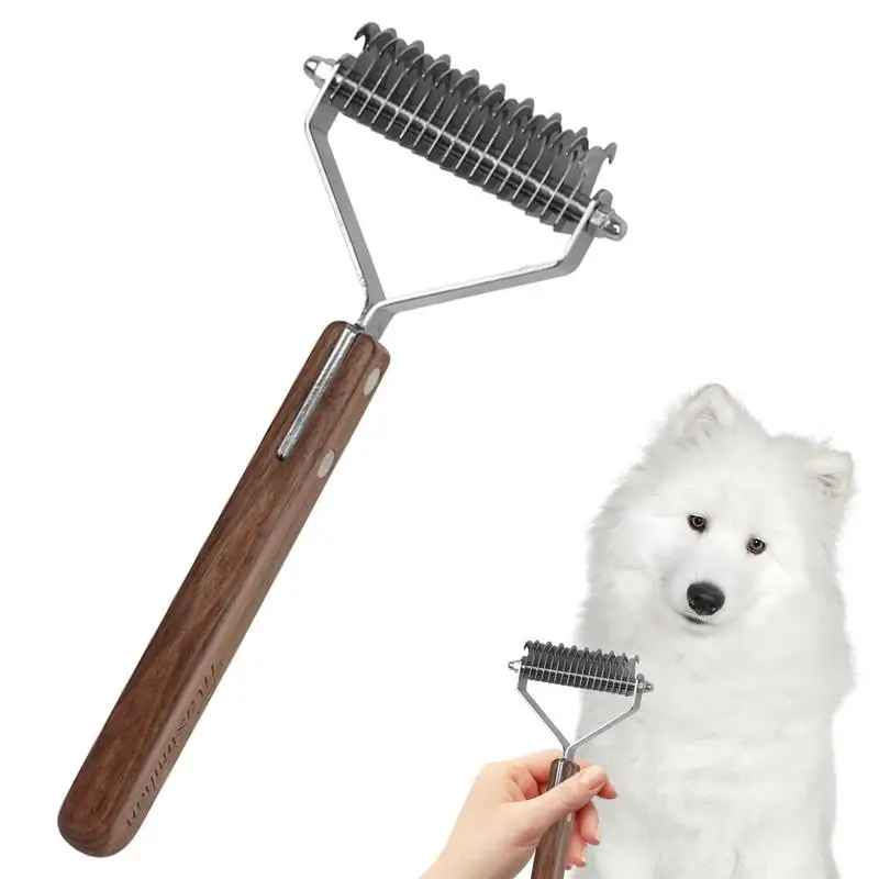 

Professional Pet Deshedding Brush Undercoat Shedding 2-Sided Dematting Dog Comb Cat Brush Rake Puppy Grooming Tools Flying Hair