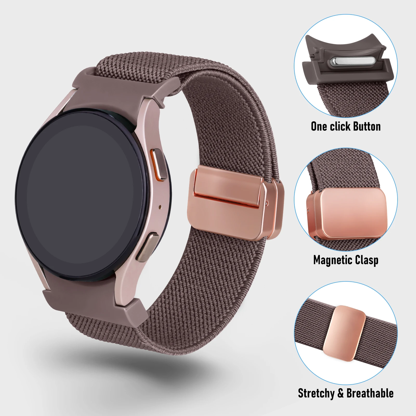 Ремешок без зазора для Samsung Galaxy Watch 6 5 4 40 мм 44 мм/5 Pro 45 магнитный браслет Classic 47 43