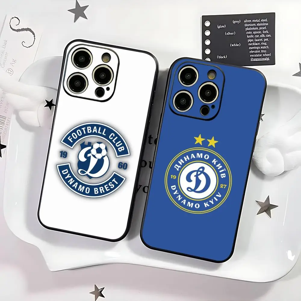 Фото Чехол для телефона Club fashion FC Dynamo Moscow для iPhone 17 16 15 14 13 12 11 Plus Mini Pro Max, мягкий черный противоударный чехол. №1