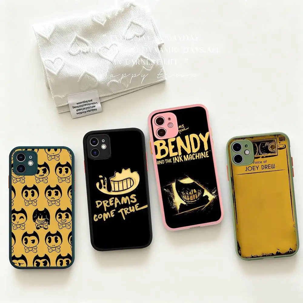 Фото Классический чехол B-Bendy And The I-Ink M-Machine для iPhone 16 15 14 Plus 13 12 11 Pro Max X XS MAX, полупрозрачный матовый, ударопрочный №5
