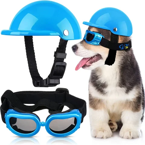 ATUBAN набор casco и gafas для mascotas, casco motocicleta, gafas sol для собак, безопасности gorra для mascotas