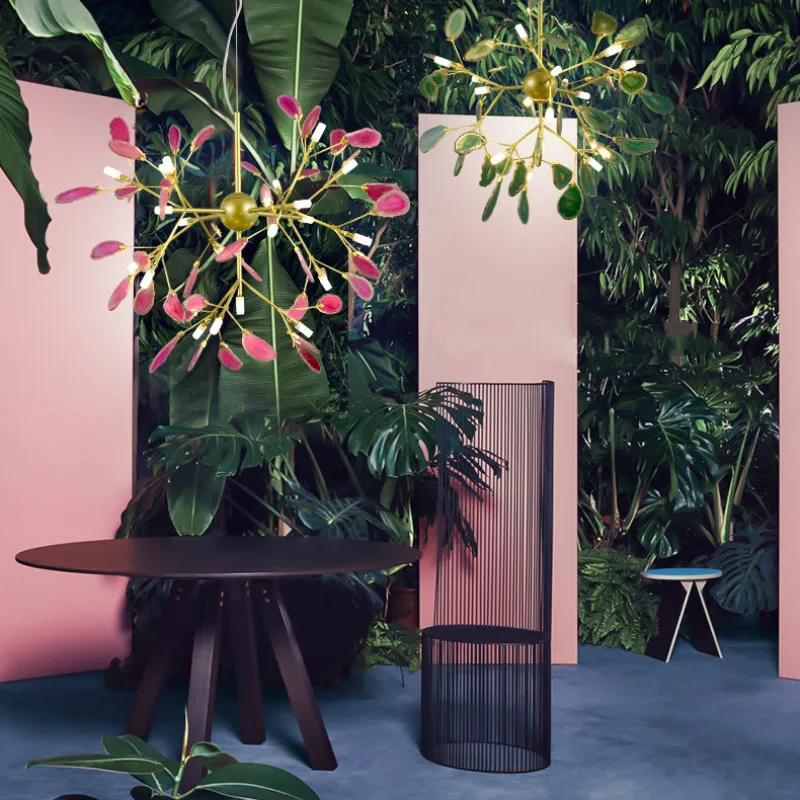 Скандинавские классические железные художественные люстры с блестящими червями