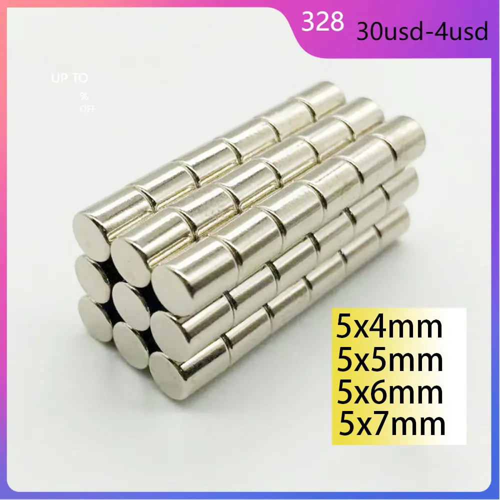 

5x4mm 5x5mm 5x6mm 5x7mm Round Mini Magnet N35 Super powerful Neodymium 5*6mm Magnets for door Search Magnetic Fridge DIY