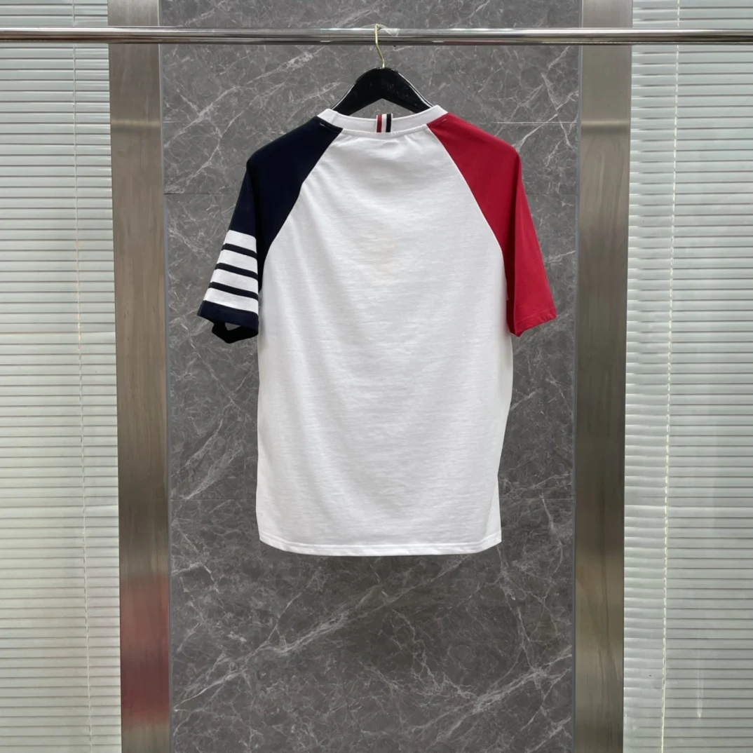 Футболка мужская в полоску люксовая брендовая тенниска из чистого хлопка с