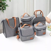 large capacity portable thermal insulated lunch bag tote cooler handbag bento pouch dinner container school food storage bags
