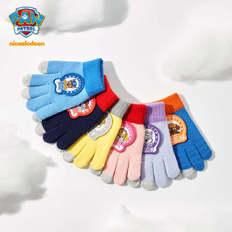 Купи Paw Patrol Cartoon Children's Five finger Knitted Gloves Winter Children's Wear Accessories Baby's Cute Printing Warm Gloves за 249 рублей в магазине AliExpress