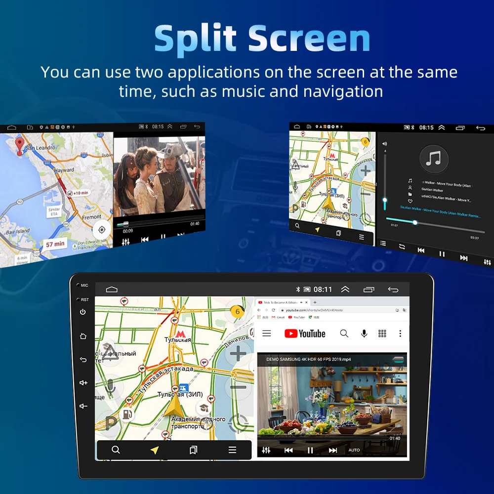 Автомагнитола Podofo 2DIN Android для Ford новое поколение Transit PRO 2021 9 дюймов мультимедийный