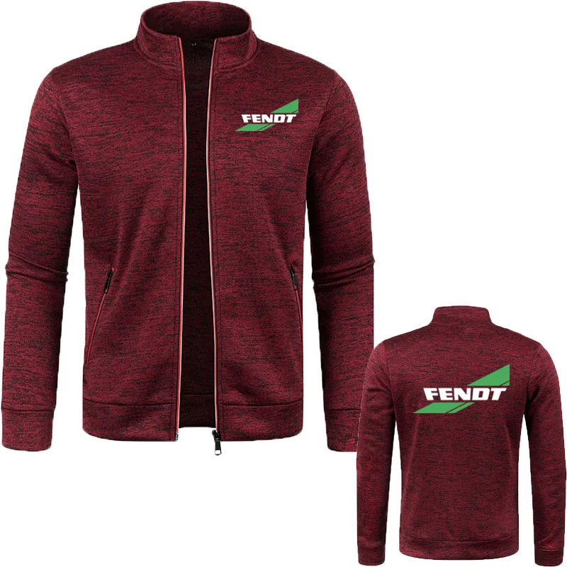 Хлопковая мужская куртка простой однотонный кардиган с круглым вырезом деловой