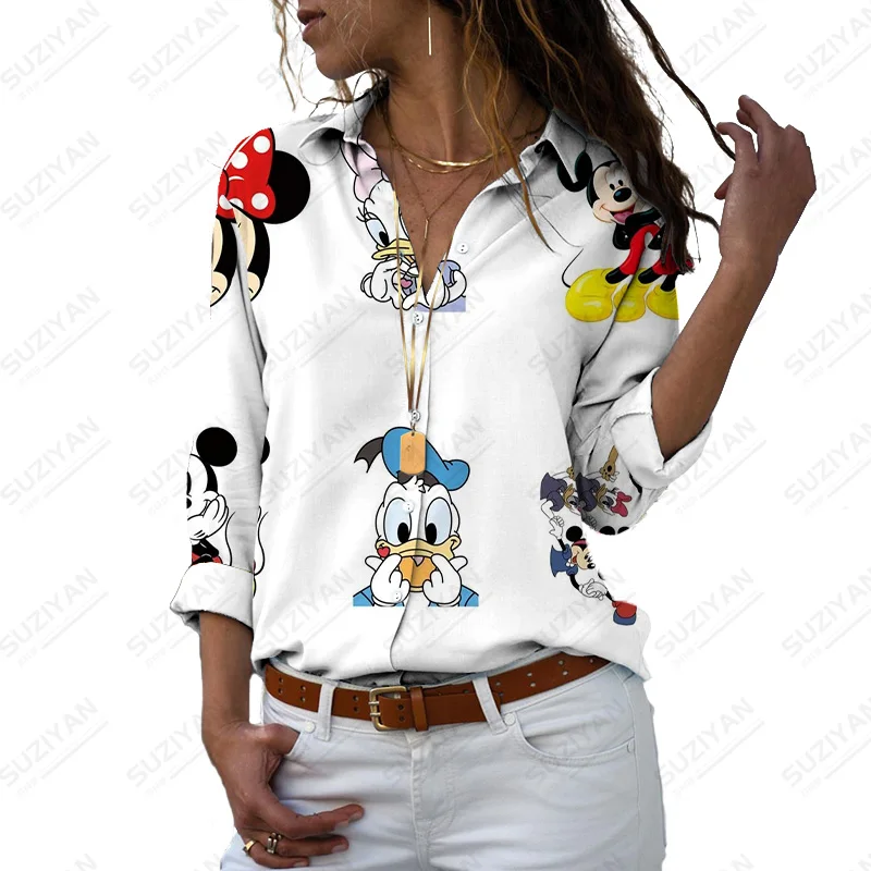 

Повседневная Уличная рубашка с длинным рукавом, Элегантная блузка большого размера с отложным воротником, женская модная блузка с длинным ...