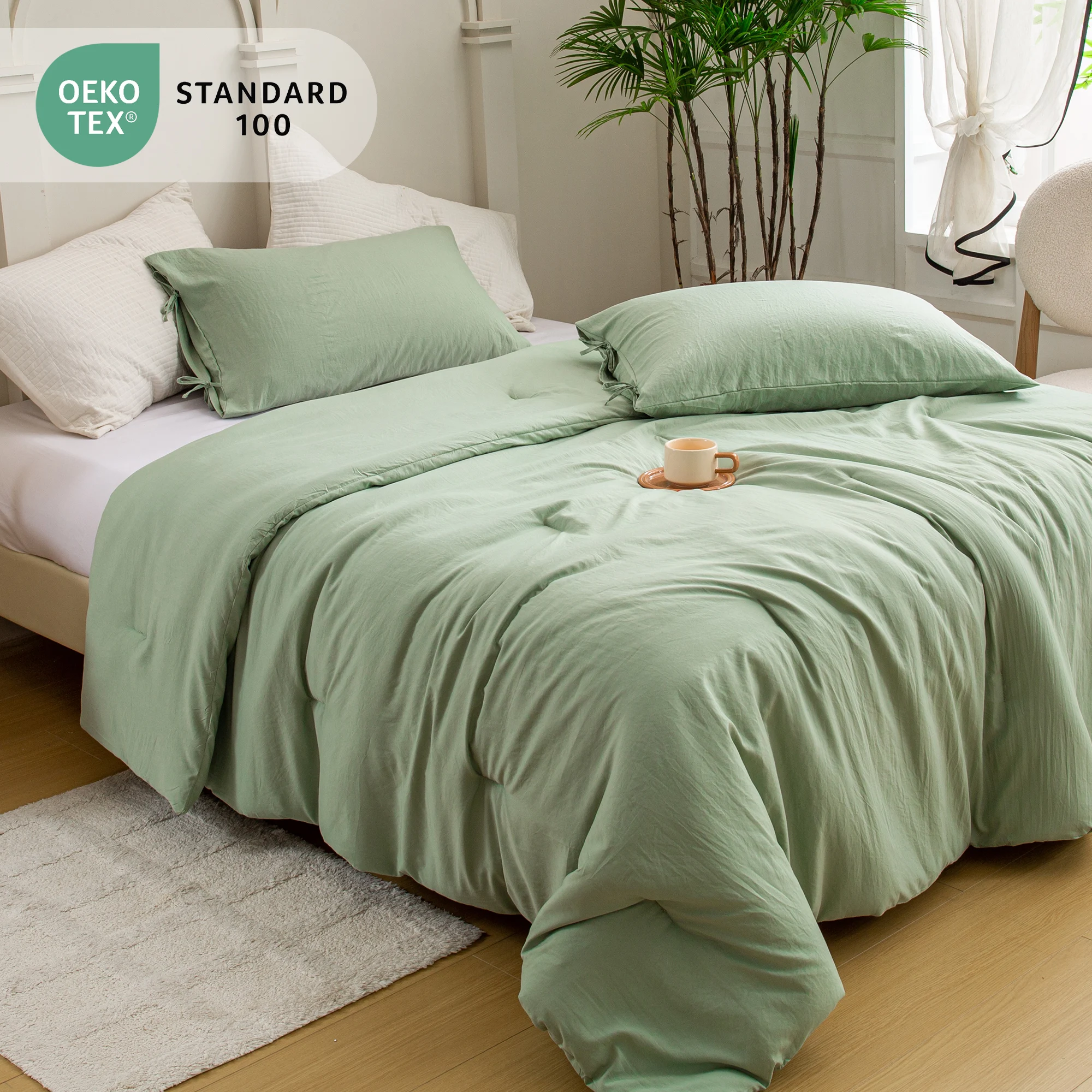 Домашнее покрывало с голубым цветочным принтом Мягкое хлопковое одеяло серое