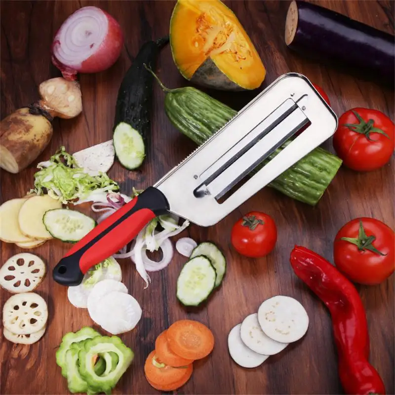 Egetable Slicer Knife Egetable Slicer Knife Double 2 Slice Blade Slicing Kitchen Knife Fish Scale Cleaner Knive Cabbage Slicer