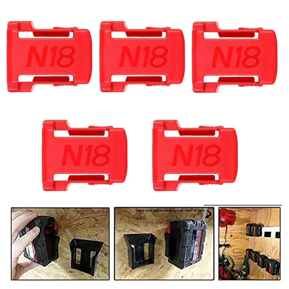 

5pcs BATTERY MOUNTS For MILWAUKEE M18 18v Storage Holder Shelf Rack Stand Slots with very durable quality