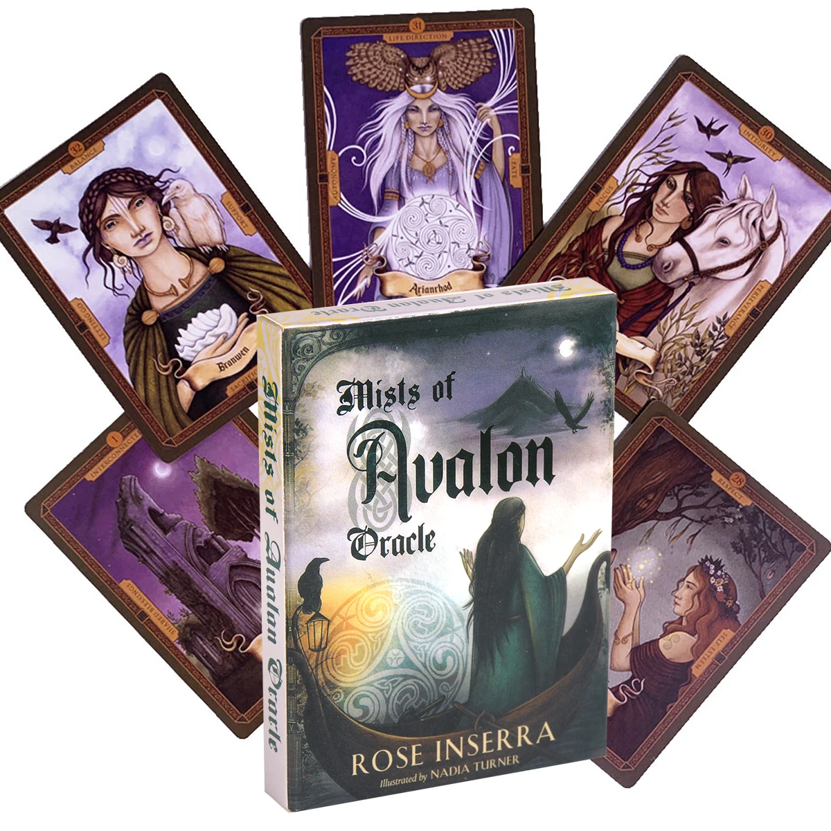

Mists of Avalon Oracle Cards Fortune Telling Divination Tarot Cards Family Party Leisure Board Game with PDF Guidebook