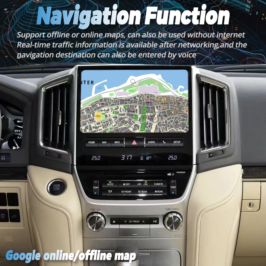 10-дюймовый Android 13-дюймовый комплект обновления интерьера автомобиля для Toyota Land