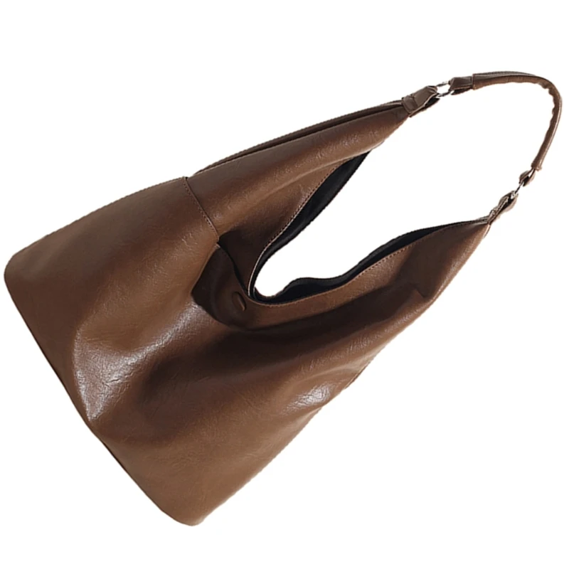 Повседневная сумка с напуском из мягкой искусственной кожи большая на плечо в