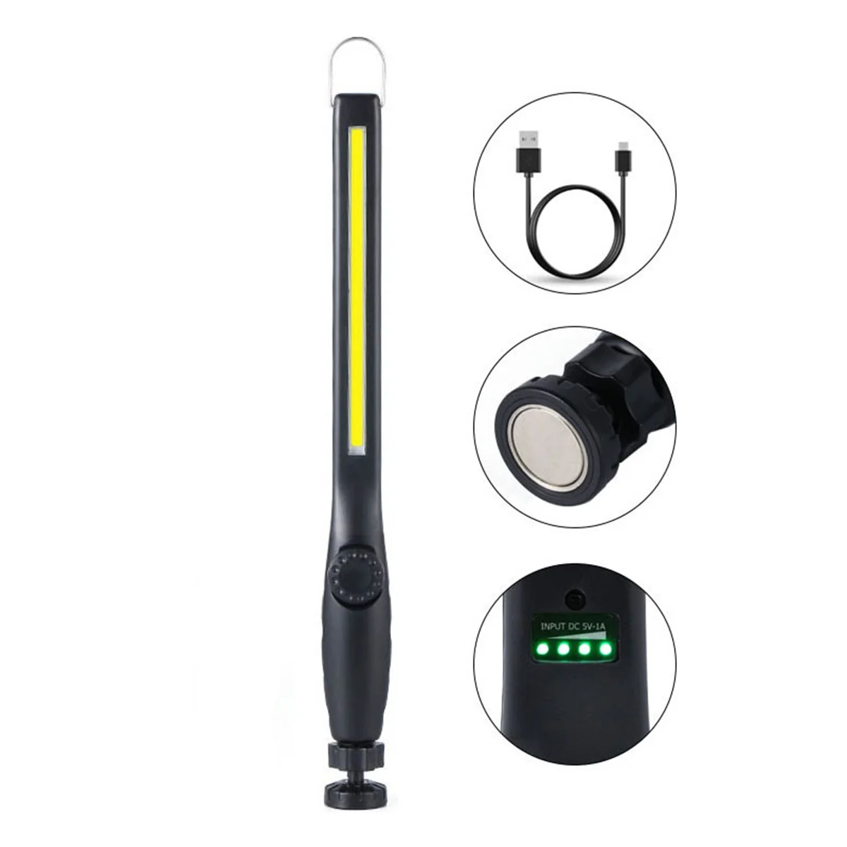 COB светодиодный фонарик магнитный рабочий свет USB перезаряжаемый портативный