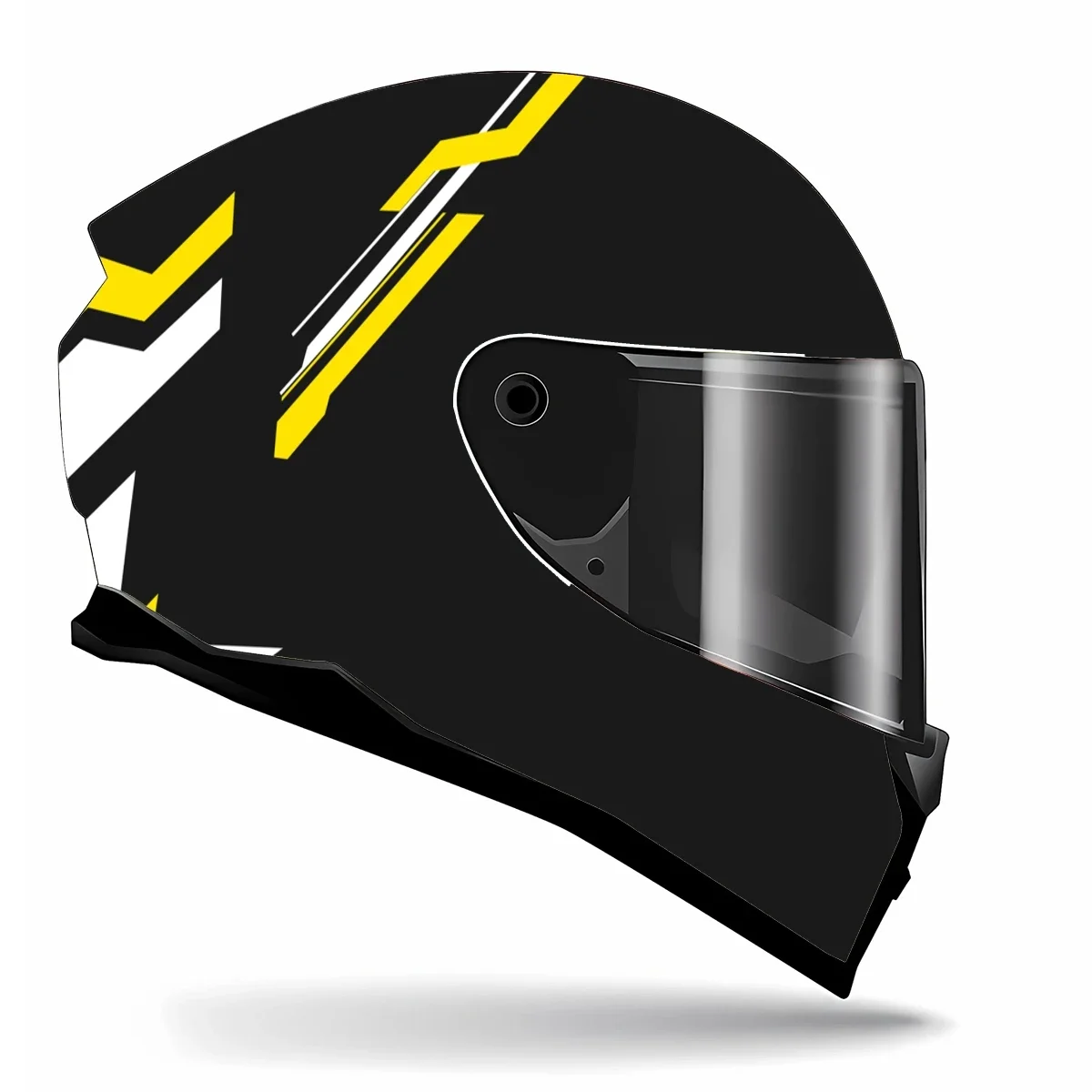 Abstract Black and Yellow Full Helmet Wrap Sticker Motorcycle Racing Graphic Decal Vinyl Decor