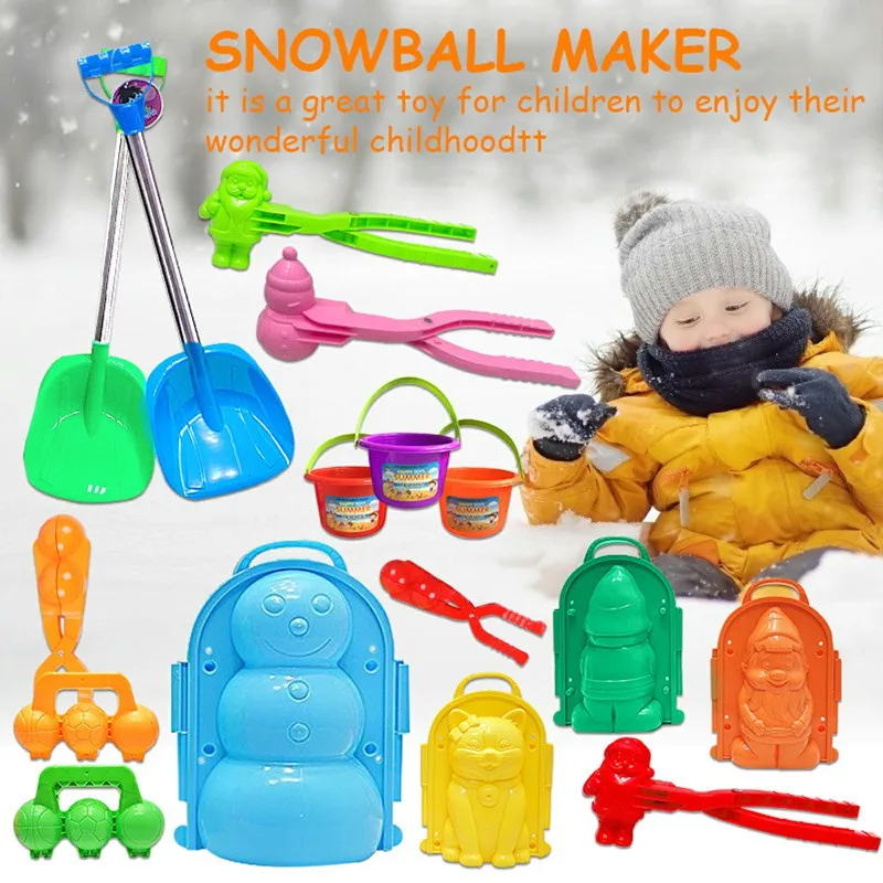 

7 стилей, животное, фотоэлемент, снеговик, бомба, детский инструмент для зимнего снега, песок, инструмент, креативное уличное развлечение и с...