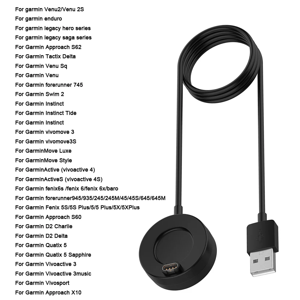 

USB-кабель для зарядки, шнур, док-станция, зарядное устройство для Garmin шнур 2/шнур 2S/fenix 5/forerunner подход S62/тактикс Дельта/эндуро