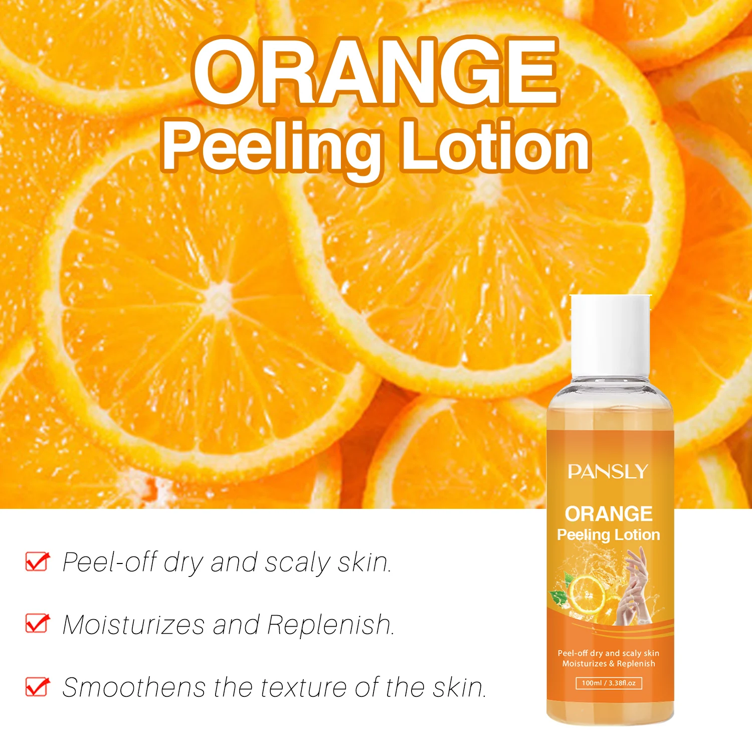 

Orange Peeling Lotion Remove Dead Skin Exfoliating Whitening and Smoothing New Skin Body Skincare Product 100ml
