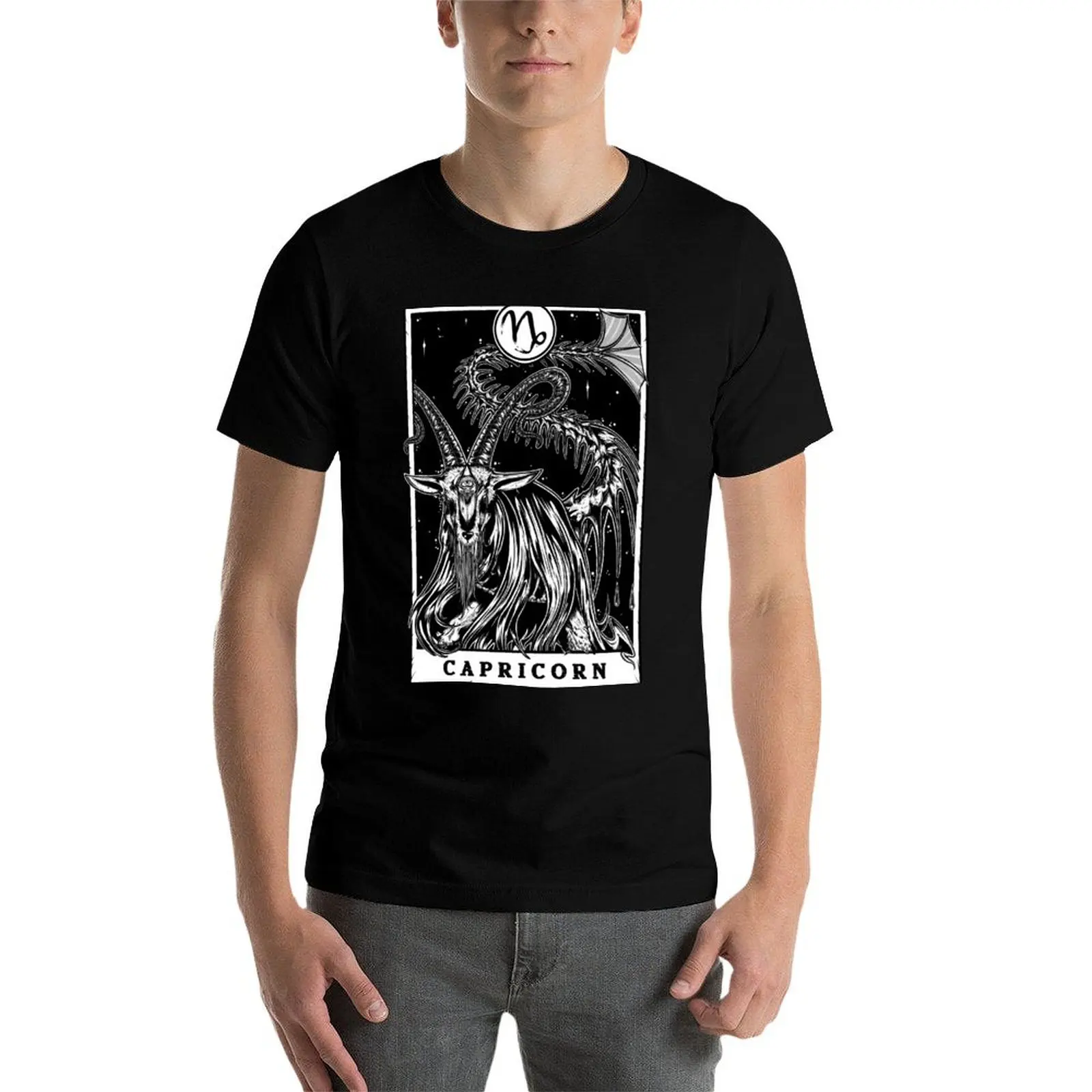 Фото Футболка Capricorn Zodiac Tarot Blk T-Shirt Worker Basic с короткими рукавами №4