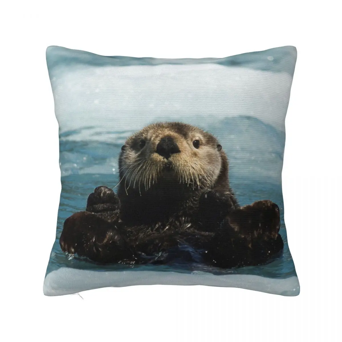 

Sea Otters Pillowcase Printing Polyester Cushion Cover Decor Animal Throw Pillow Case Cover Home Zippered 40*40cm