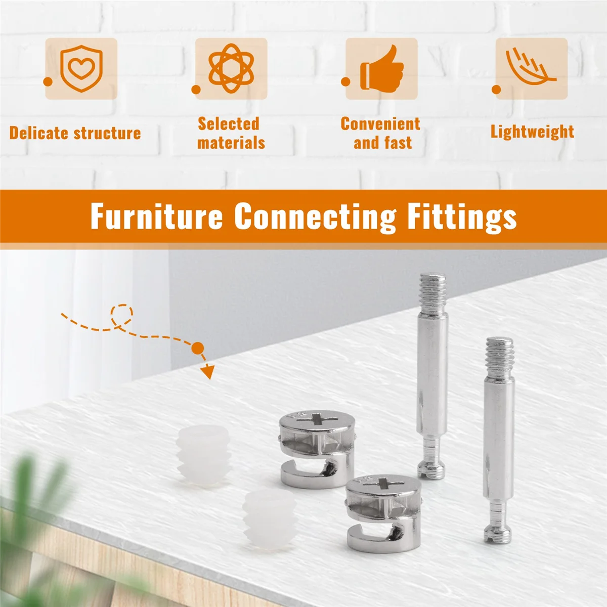 Кулачковый фитинг для мебели с дюбелем и предварительно вставленной гайкой